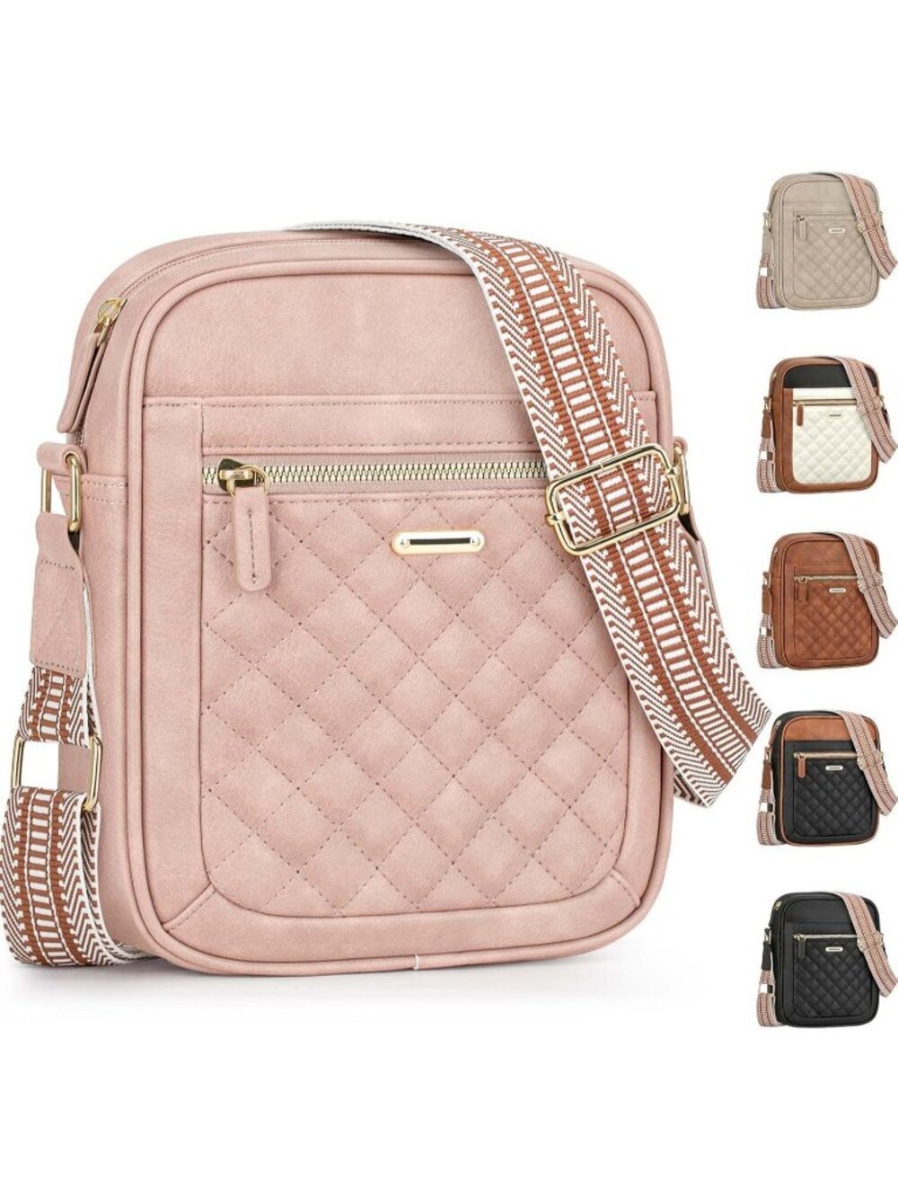 Women's Pink Small Shoulder Bags with Adjustable Strap for Travel Workout